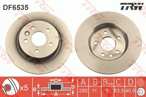 Brake Disc TRW DF6535)