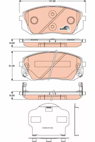 Brake Pad Set, disc brake TRW GDB3461)