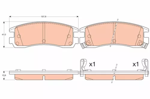Brake Pad Set, disc brake TRW GDB4098)