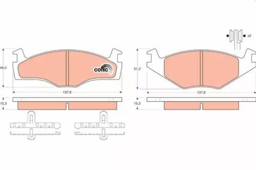Brake Pad Set, disc brake TRW GDB459)