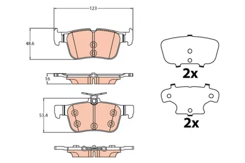 Brake Pad Set, disc brake TRW GDB2133)