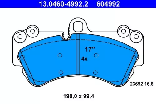 Brake Pad Set, disc brake ATE 13.0460-4992.2)