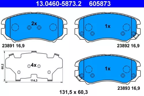 Brake Pad Set, disc brake ATE 13.0460-5873.2)