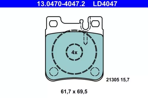 Brake Pad Set, disc brake ATE 13.0470-4047.2)