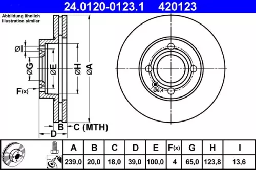 Brake Disc ATE 24.0120-0123.1)