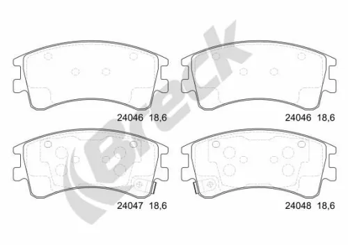 Brake Pad Set, disc brake BRECK 24046 00 701 10)