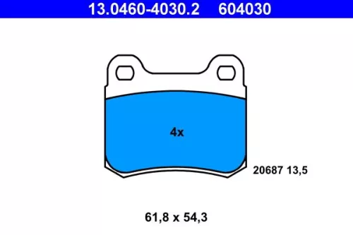 Brake Pad Set, disc brake ATE 13.0460-4030.2)