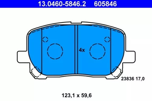 Brake Pad Set, disc brake ATE 13.0460-5846.2)