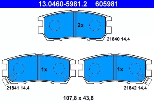 Brake Pad Set, disc brake ATE 13.0460-5981.2)