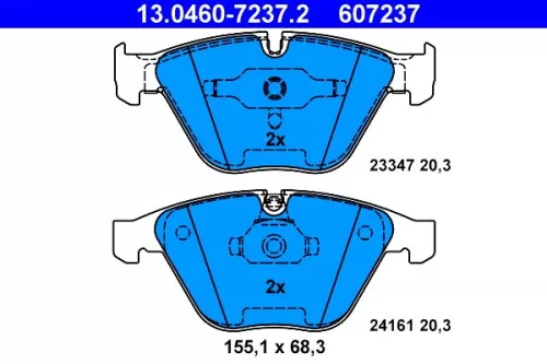 Brake Pad Set, disc brake ATE 13.0460-7237.2)