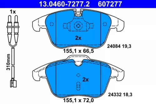 Brake Pad Set, disc brake ATE 13.0460-7277.2)