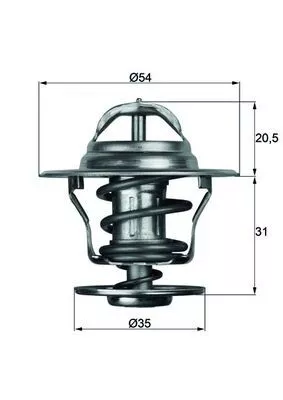 Thermostat, coolant MAHLE TX 13 92D)
