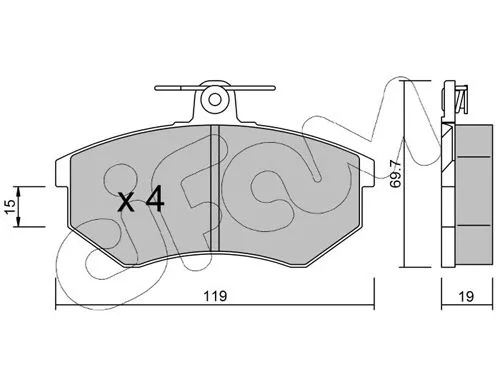 Brake Pad Set, disc brake HANS 822-148-0)