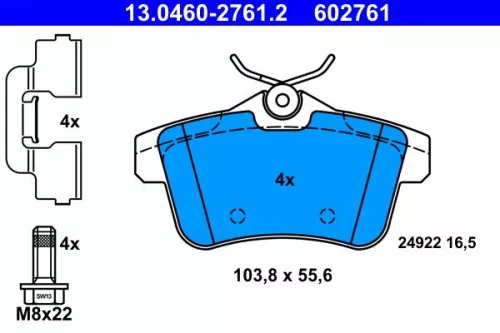 Brake Pad Set, disc brake MANN-FILTER 13.0460-2761.2)