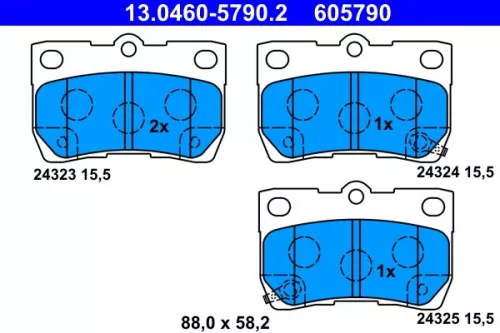 Brake Pad Set, disc brake ATE 13.0460-5790.2)
