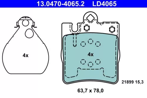Brake Pad Set, disc brake ATE 13.0470-4065.2)