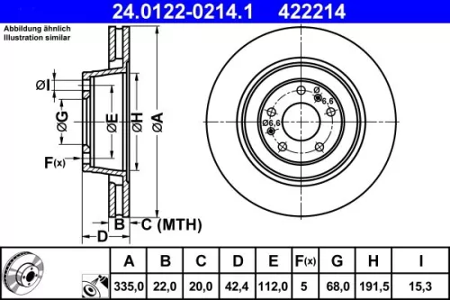 Brake Disc ATE 24.0122-0214.1)