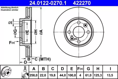 Brake Disc ATE 24.0122-0270.1)