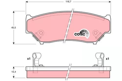 Brake Pad Set, disc brake TRW GDB1174)