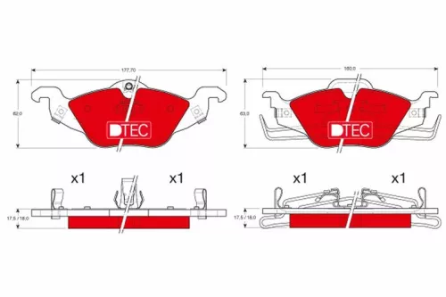 Brake Pad Set, disc brake TRW GDB1351DTE)