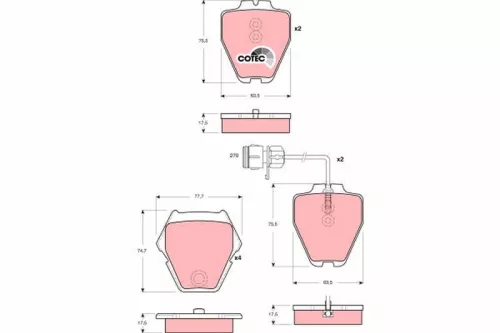Brake Pad Set, disc brake TRW GDB1371)
