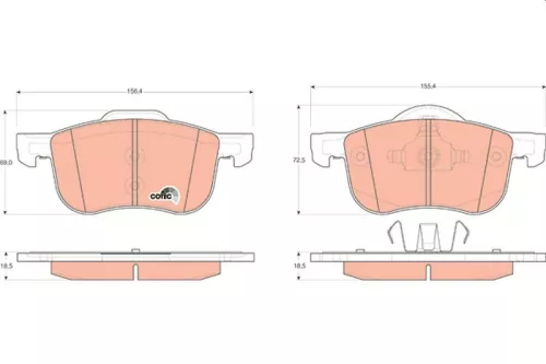 Brake Pad Set, disc brake TRW GDB1388)