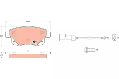 Brake Pad Set, disc brake TRW GDB1725)