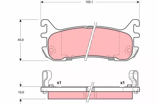 Brake Pad Set, disc brake TRW GDB3129)