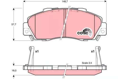 Brake Pad Set, disc brake TRW GDB3177)