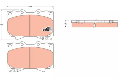 Brake Pad Set, disc brake TRW GDB3197)