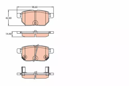 Brake Pad Set, disc brake TRW GDB3454)