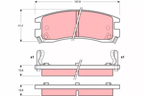 Brake Pad Set, disc brake TRW GDB4042)
