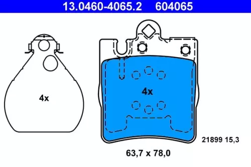 Brake Pad Set, disc brake ATE 13.0460-4065.2)