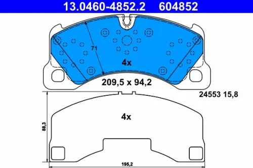 Brake Pad Set, disc brake ATE 13.0460-4852.2)