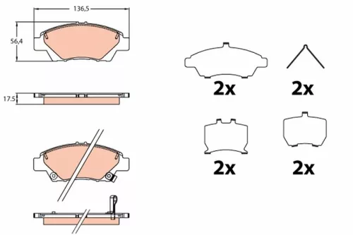 Brake Pad Set, disc brake TRW GDB3643)