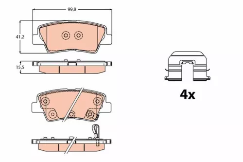 Brake Pad Set, disc brake TRW GDB2173)