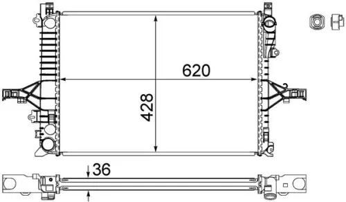 Radiator, engine cooling MAHLE CR 1546 000S)