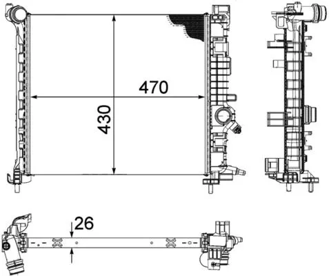 Radiator, engine cooling MAHLE CR 1188 000P)