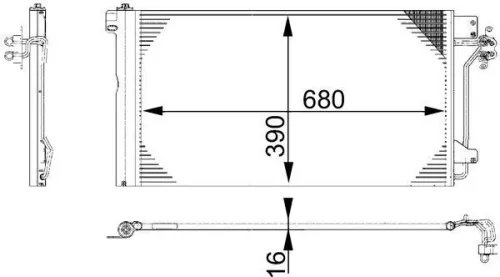 Condenser, air conditioning MAHLE AC 672 000S)
