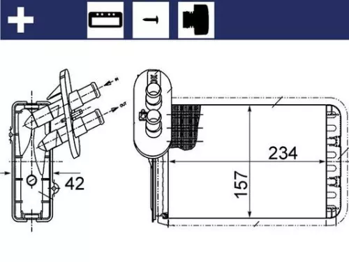 Heat Exchanger, interior heating MAHLE AH 164 000S)