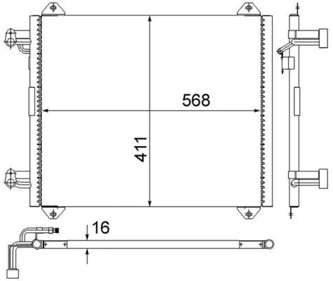 Condenser, air conditioning MAHLE AC 251 000S)