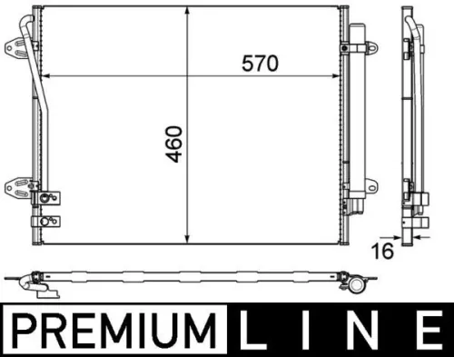 Condenser, air conditioning MAHLE AC 734 000P)