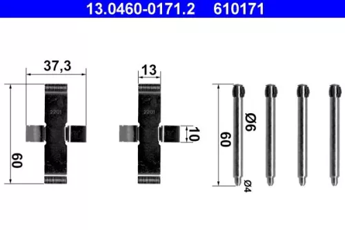 Accessory Kit, disc brake pad ATE 13.0460-0171.2)