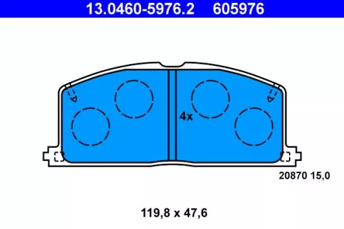 Brake Pad Set, disc brake ATE 13.0460-5976.2)