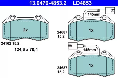 Brake Pad Set, disc brake ATE 13.0470-4853.2)