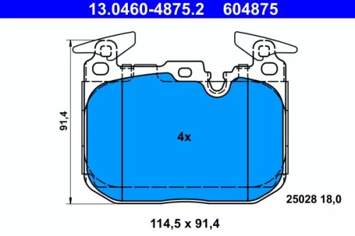 Brake Pad Set, disc brake ATE 13.0460-4875.2)