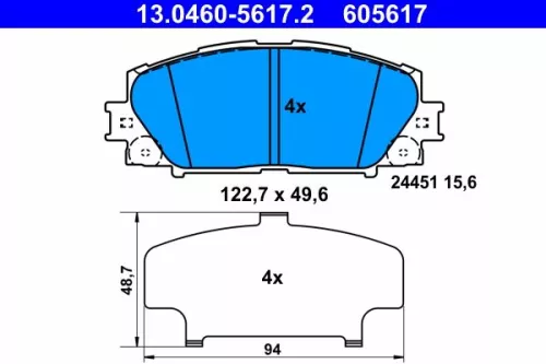 Brake Pad Set, disc brake ATE 13.0460-5617.2)