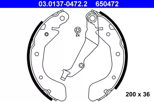 Brake Shoe Set ATE 03.0137-0472.2)