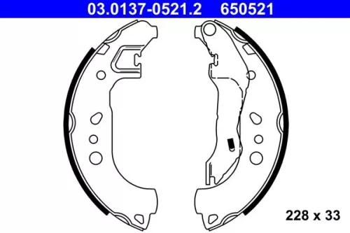 Brake Shoe Set ATE 03.0137-0521.2)