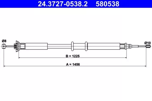Cable Pull, parking brake ATE 24.3727-0538.2)